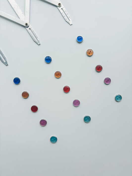 Vintage Coloured Clear Plastic Buttons