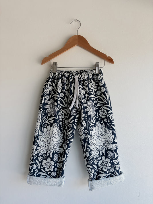 Navy Floral Jacquard Cotton