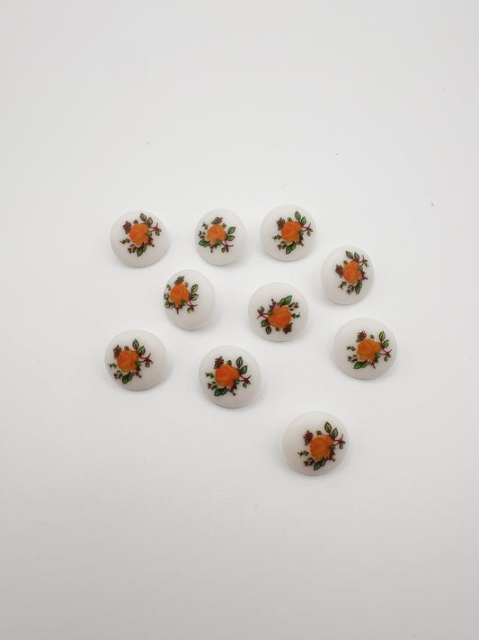 Vintage Floral Buttons - 1/2”