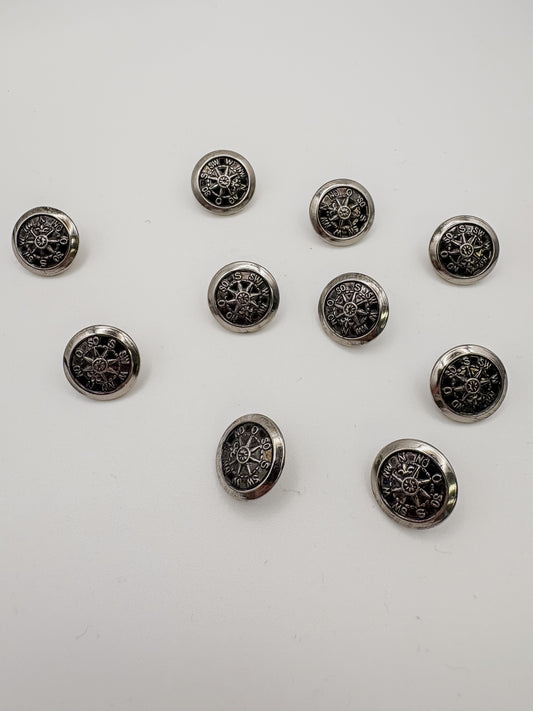 Vintage Compass Buttons - 1/2”