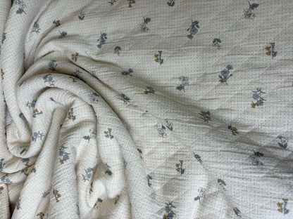 Cottage Floral Jacquard Cotton - Periwinkle