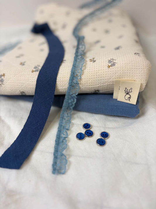 Cottage Floral Jacquard Cotton - Periwinkle
