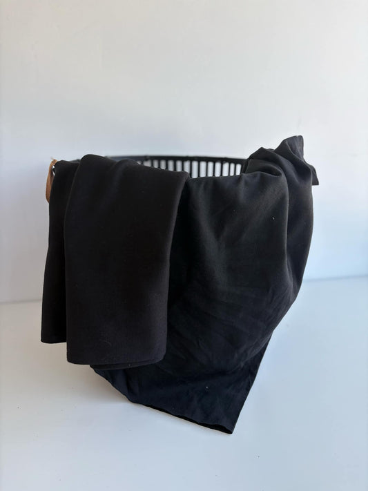 Black Canadian Milled Cotton Jersey & Rib