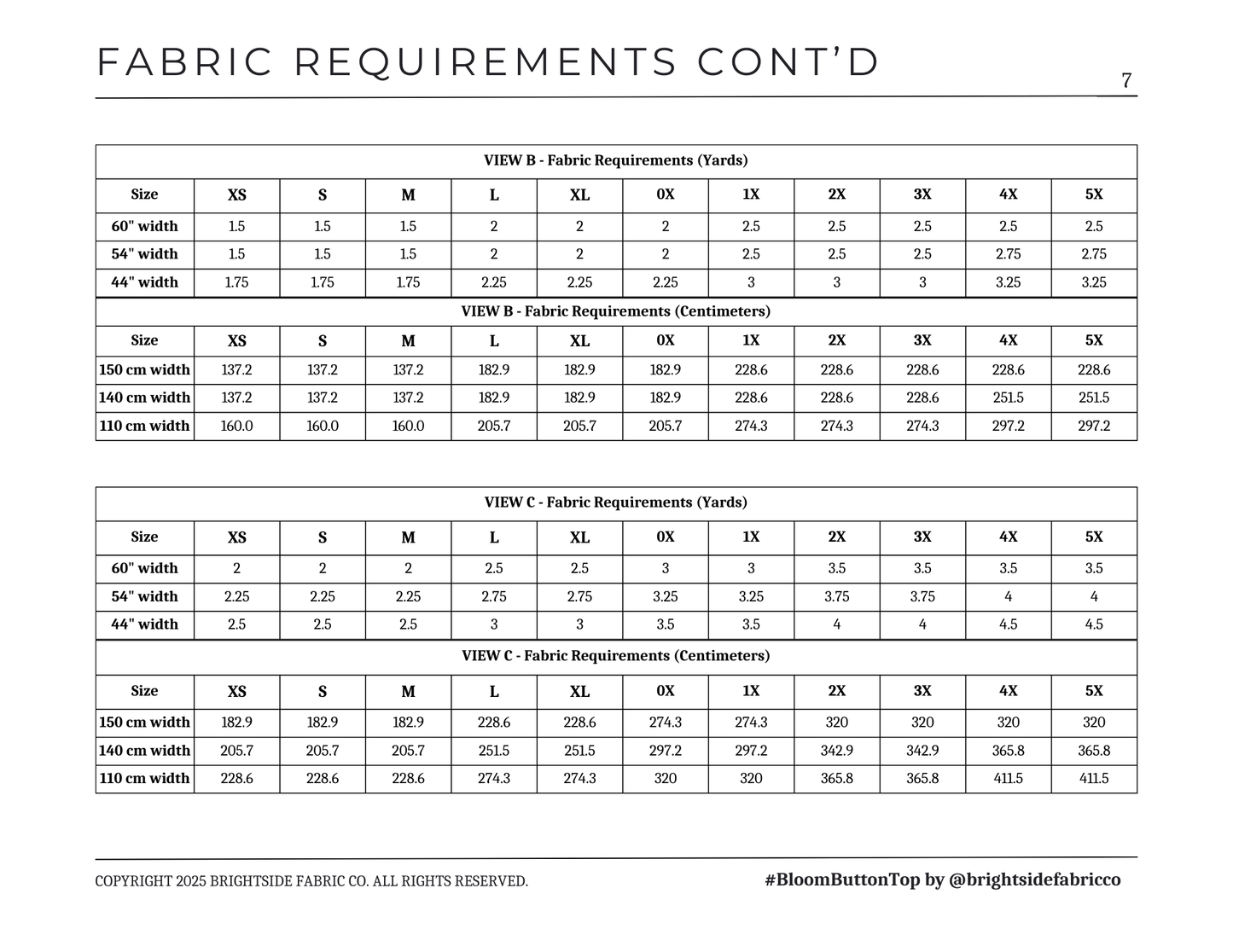 Bloom Button Top and Dress Sewing Pattern