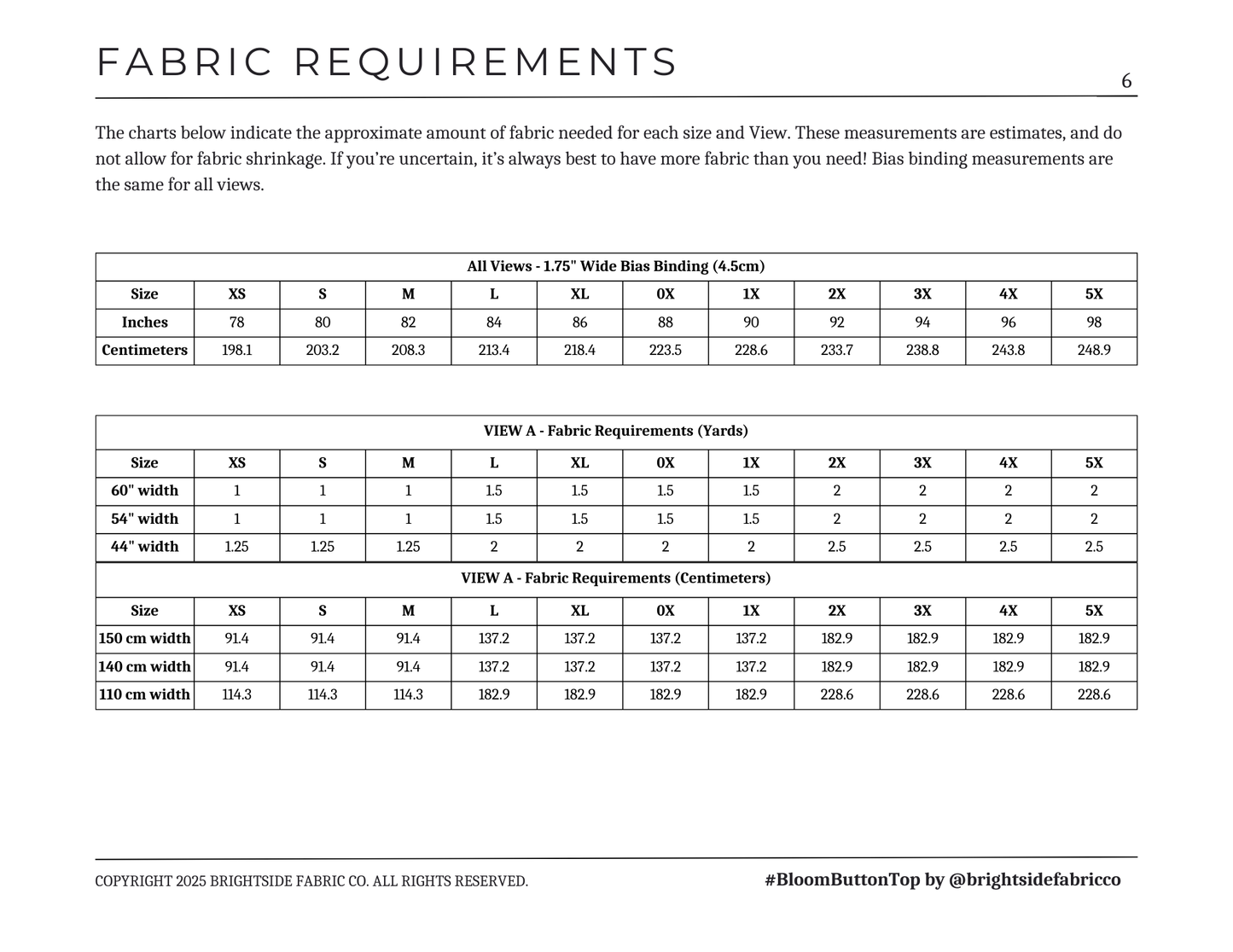 Bloom Button Top and Dress Sewing Pattern