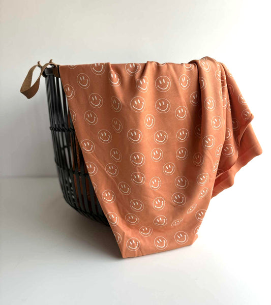 Orange Smilies Soothe Knit Jersey