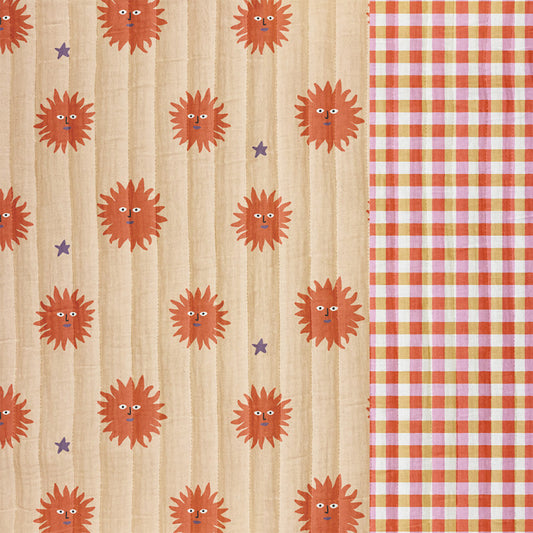 Quilted Double Gauze - Suns and Gingham
