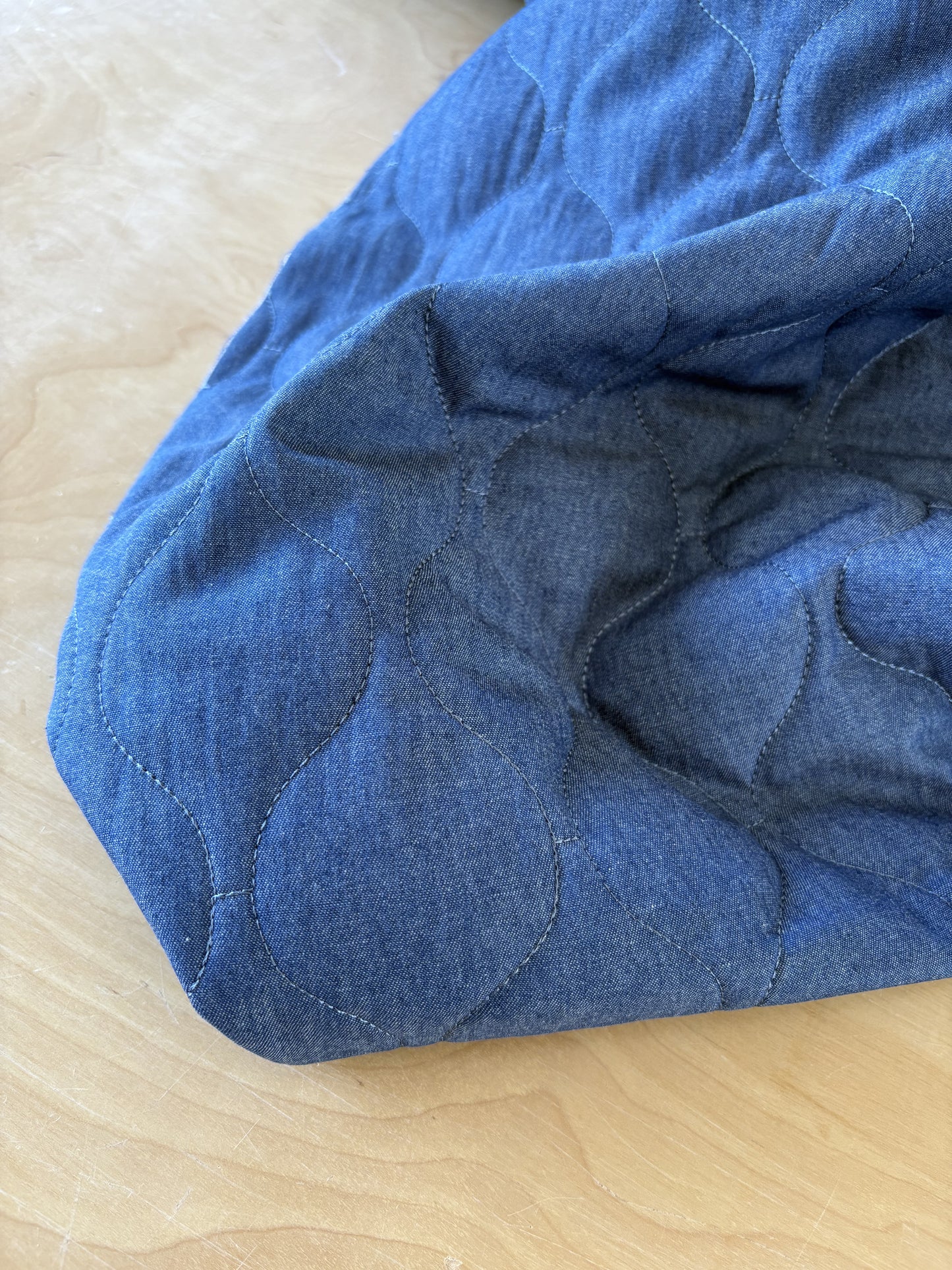 Single Sided Quilted Chambray - Denim