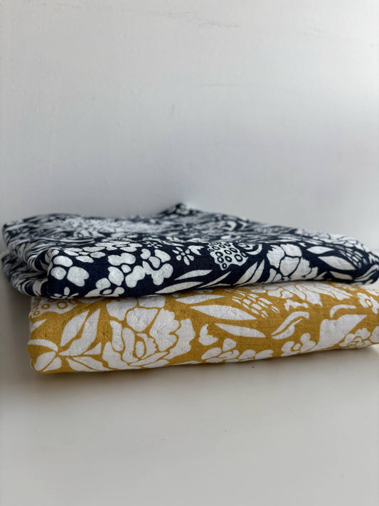 Mustard Floral Jacquard Cotton