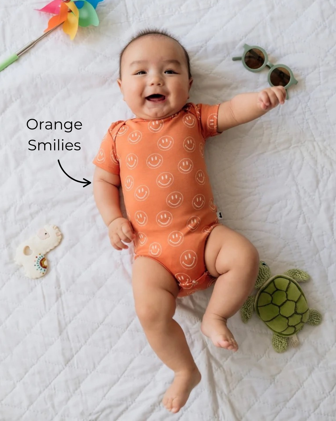 Orange Smilies Soothe Knit Jersey