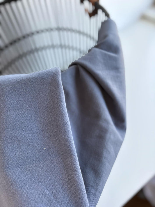 Slate Blue Canadian Milled Cotton Jersey & Rib