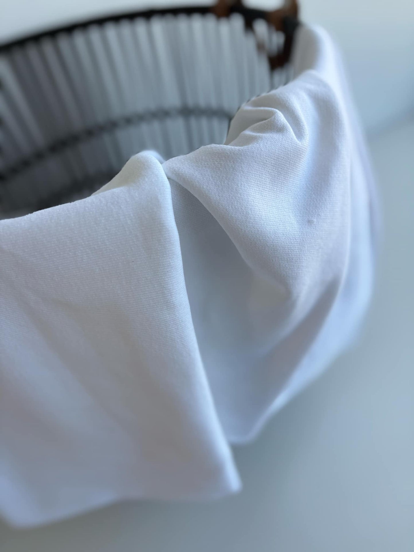 White Canadian Milled Cotton French Terry & Rib