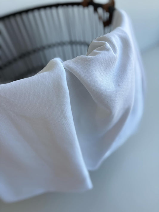 White Canadian Milled Cotton French Terry & Rib