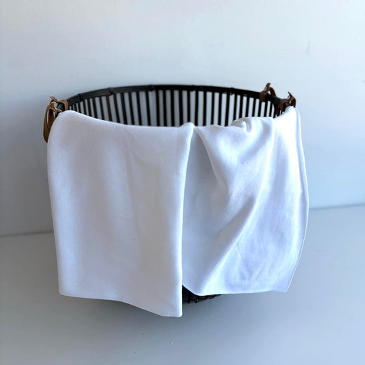 White Canadian Milled Cotton French Terry & Rib