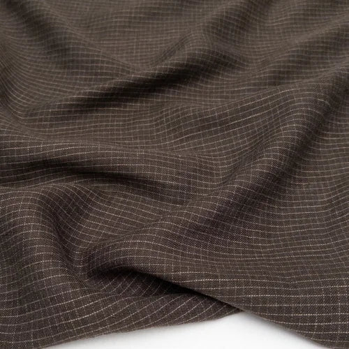 Espresso Check Yarn Dyed Linen/Cotton Blend