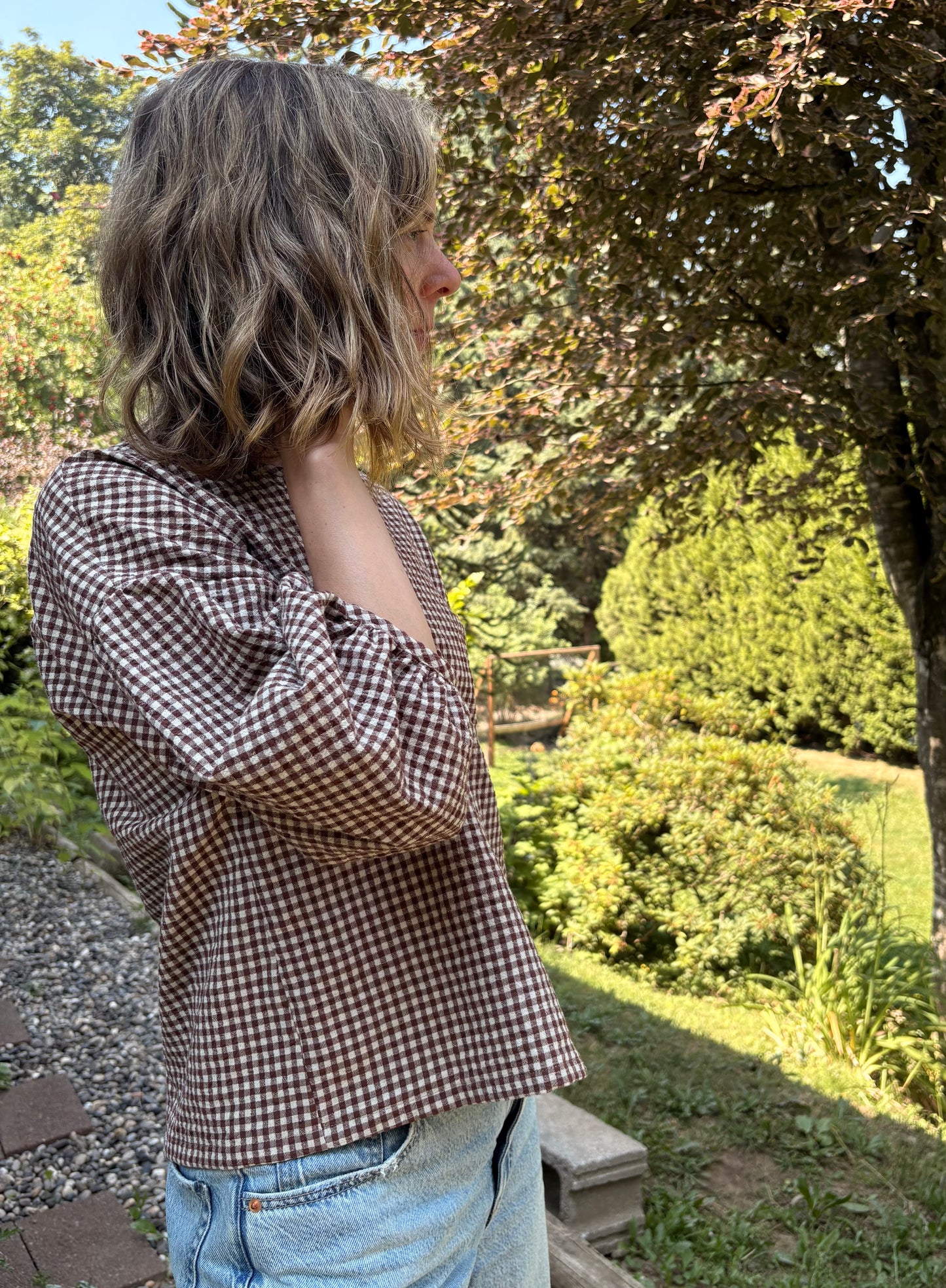 Heritage Gingham Linen/Cotton Blend - Chocolate