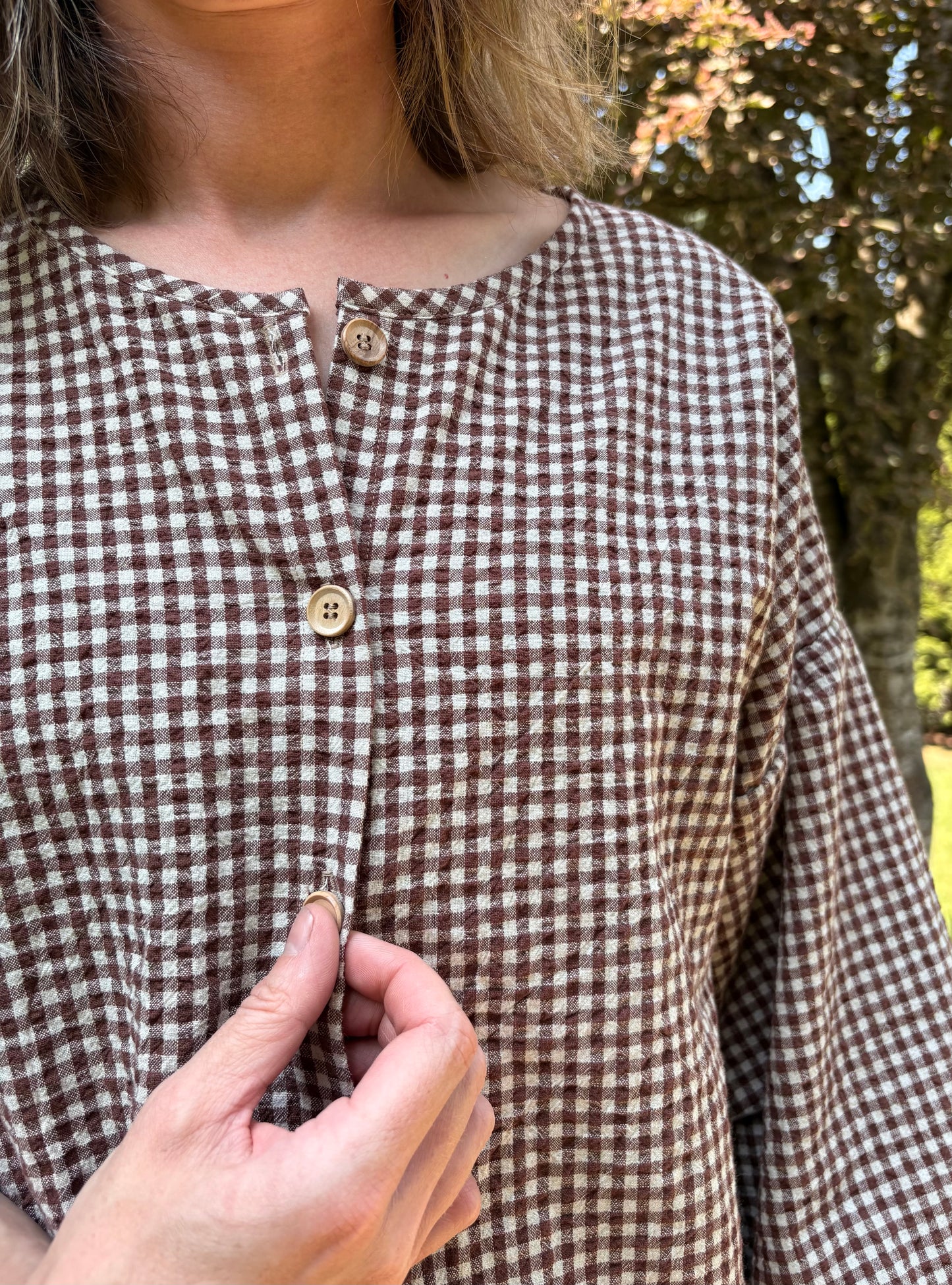 Heritage Gingham Linen/Cotton Blend - Chocolate