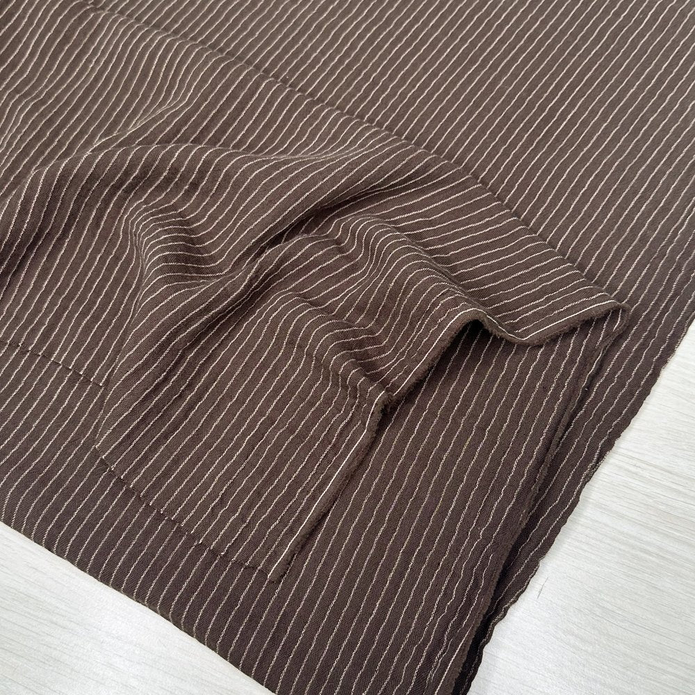 Chocolate - Striped Double Gauze