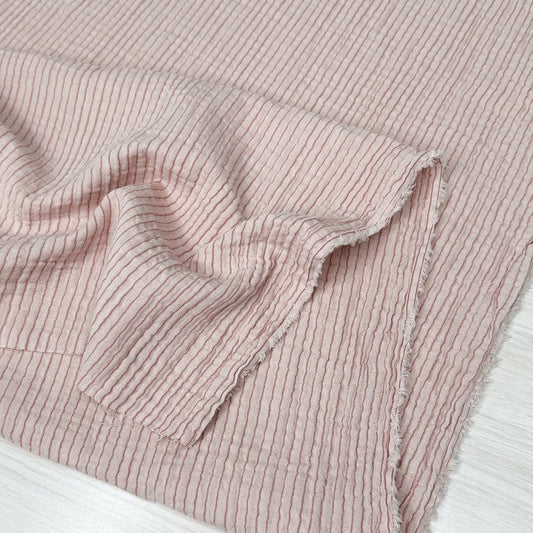Petal Pink - Striped Double Gauze