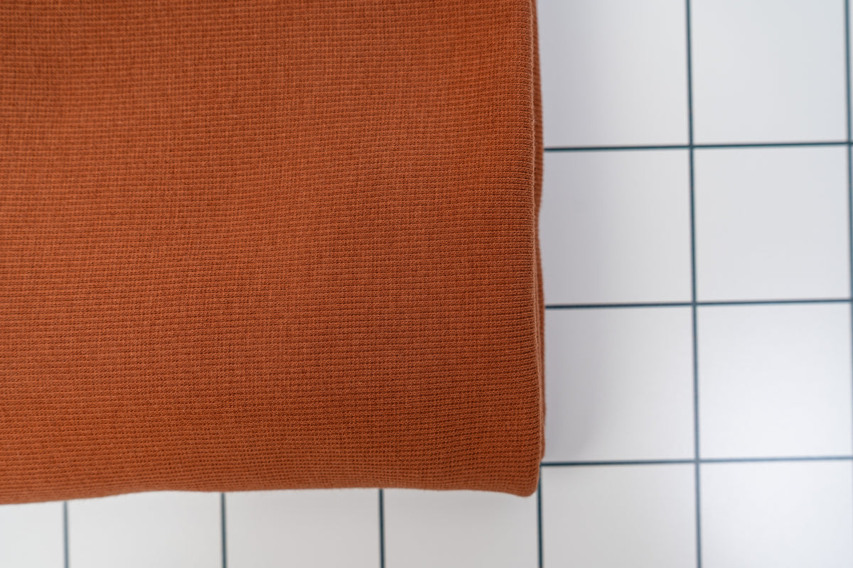 Organic Cotton Sweatshirt Fleece & Rib - Rust