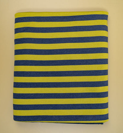 Striped Cotton Jersey - Navy/Pistachio