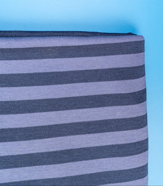 Striped Cotton Jersey - Navy/Blueberry