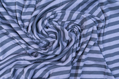 Striped Cotton Jersey - Navy/Blueberry
