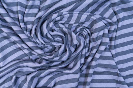 Striped Cotton Jersey - Navy/Blueberry