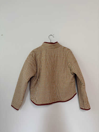 Mustard Gingham Quilted Flora Jacket - Small