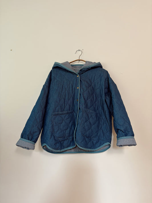 Quilted Chambray Flora Jacket Sample - Small