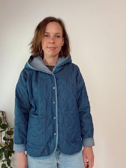 Quilted Chambray Flora Jacket Sample - Small