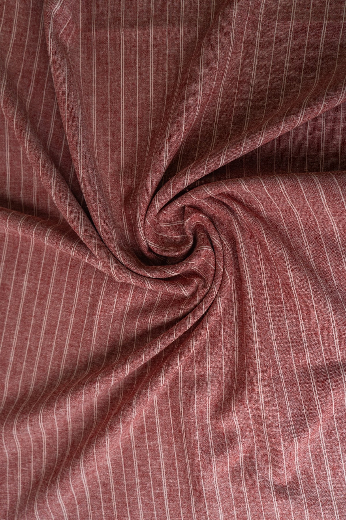 Hemp/Organic Cotton Stripe Chambray - Red