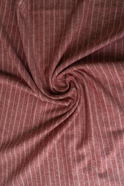 Hemp/Organic Cotton Stripe Chambray - Red