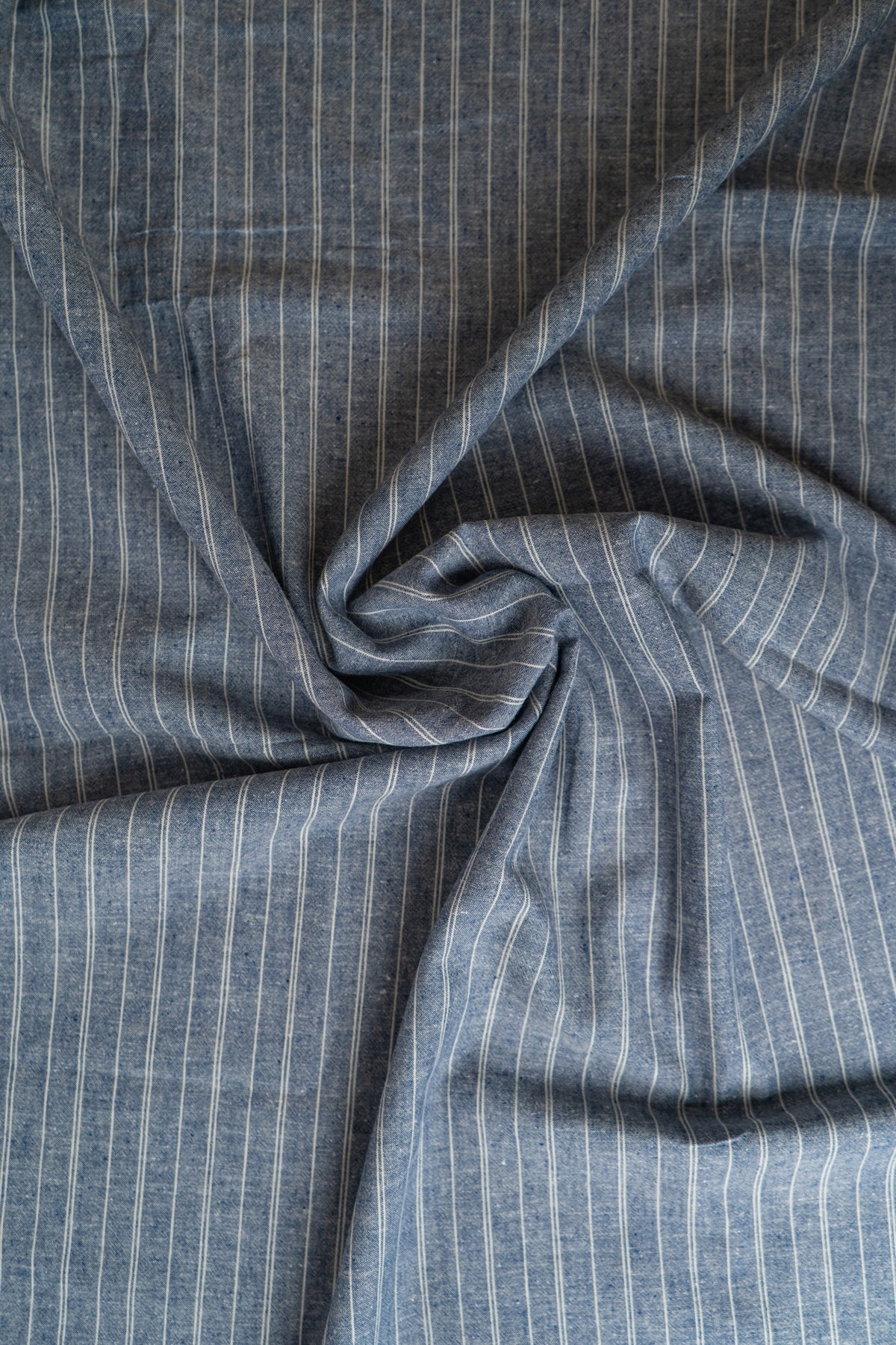 Hemp/Organic Cotton Stripe Chambray - Denim