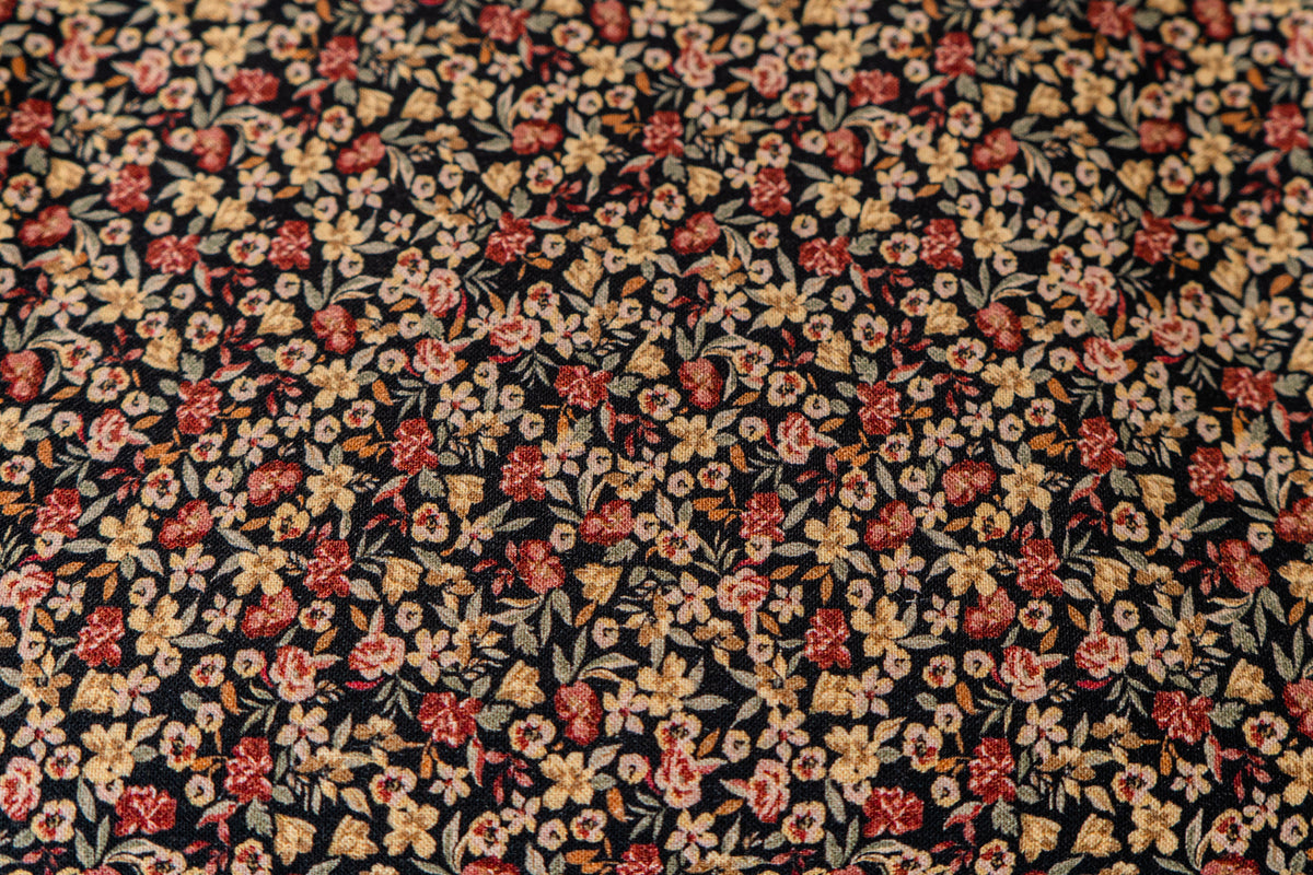 Moody Floral Stretch Cotton/Linen Blend