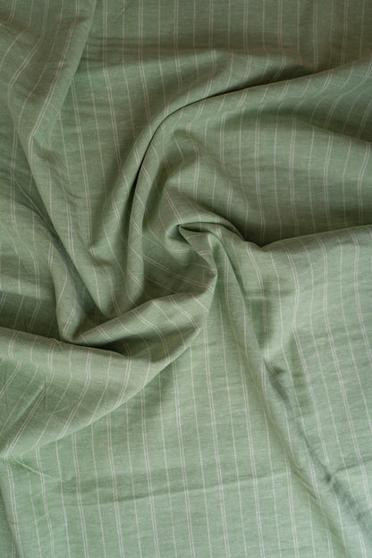 Hemp/Organic Cotton Stripe Chambray - Green