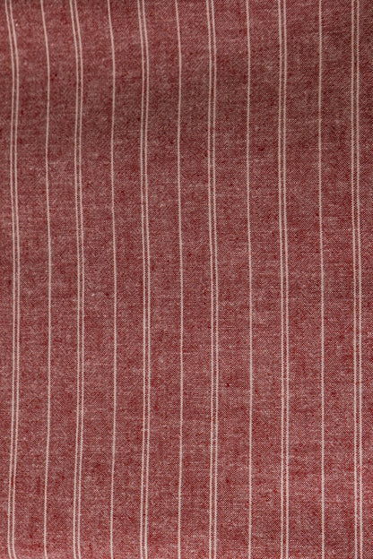 Hemp/Organic Cotton Stripe Chambray - Red