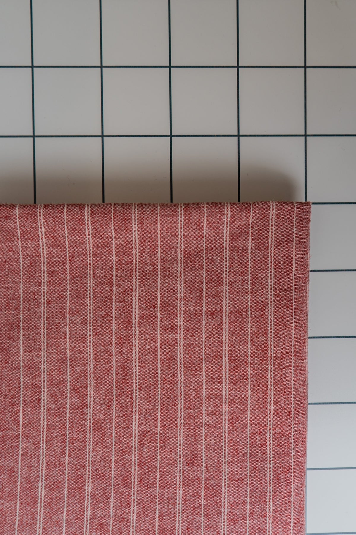 Hemp/Organic Cotton Stripe Chambray - Red
