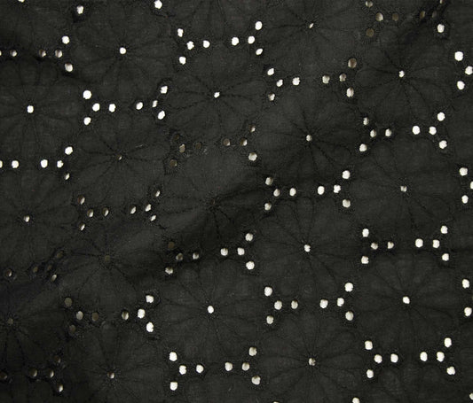 Cotton Eyelet - Black