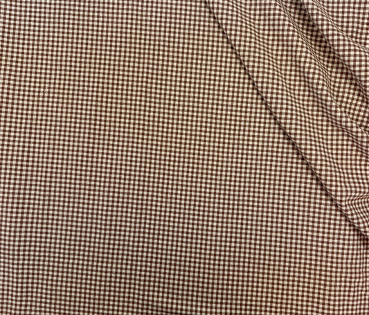 Heritage Gingham Linen/Cotton Blend - Chocolate