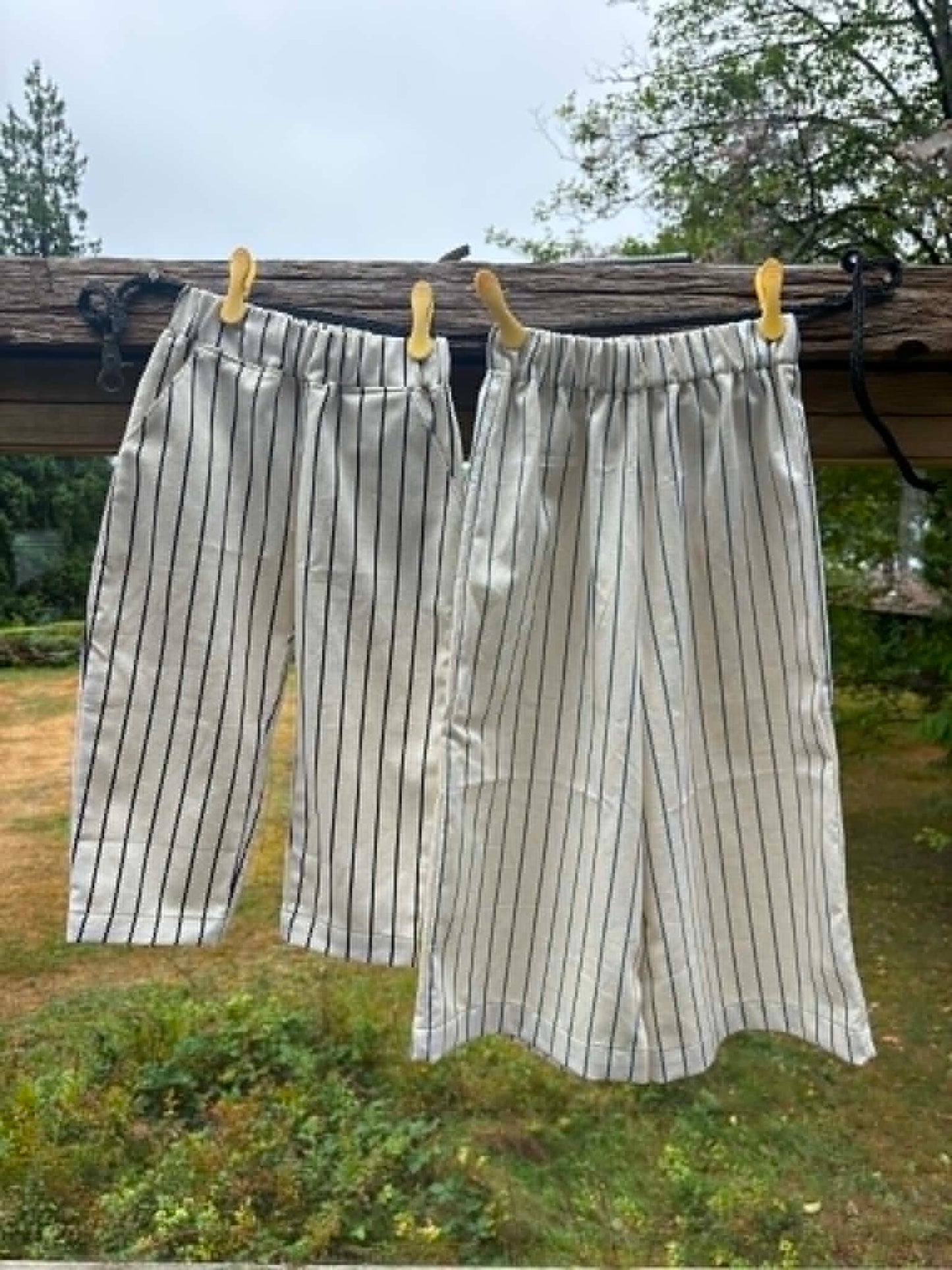 Harbour Stripe Cotton/Linen Twill - Ocean