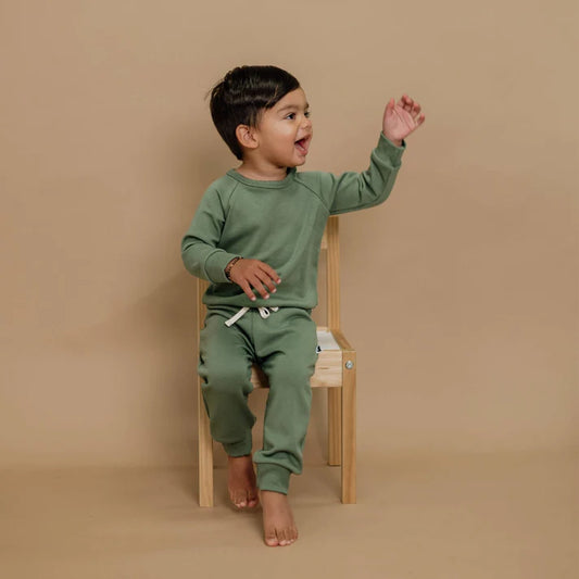 Pine Green Soothe Knit Fleece & Rib