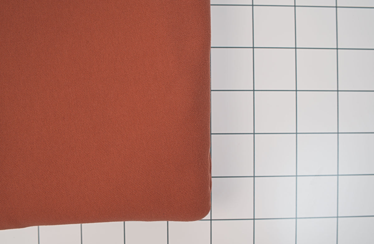 Organic Cotton Sweatshirt Fleece & Rib - Rust