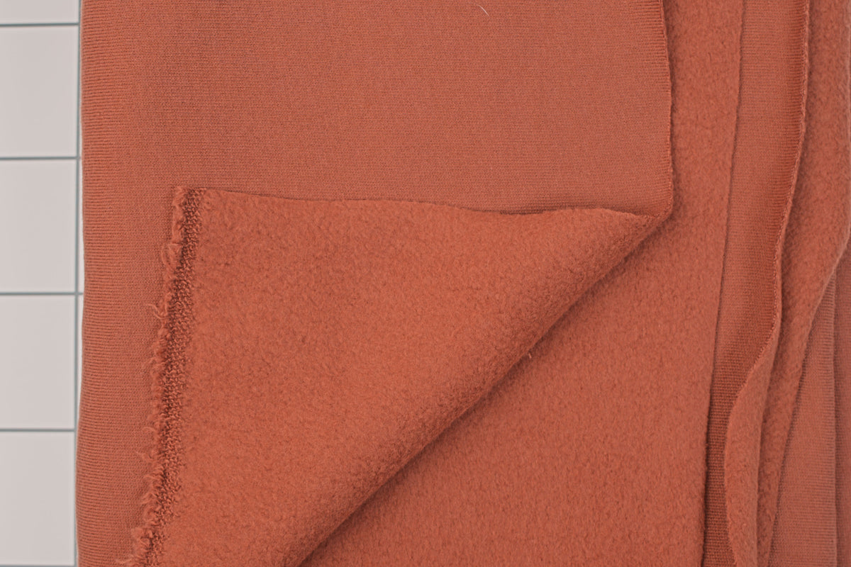 Organic Cotton Sweatshirt Fleece & Rib - Rust