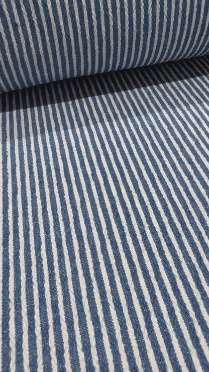 Railroad Stripe Diamond Denim - Medium Wash