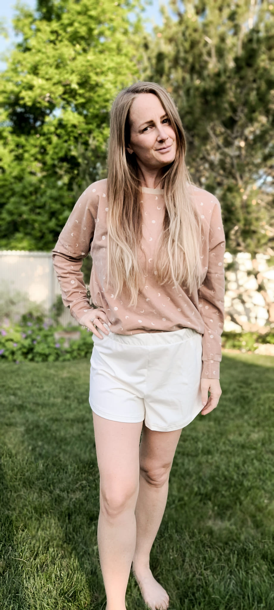 modelling top and shorts